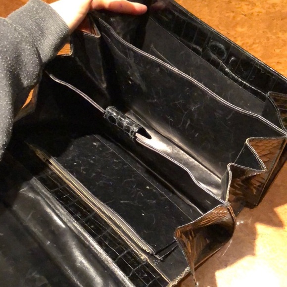 Vintage Bags | Genuine Crocodile Black Vintage Made In Italy Bag | Poshmark